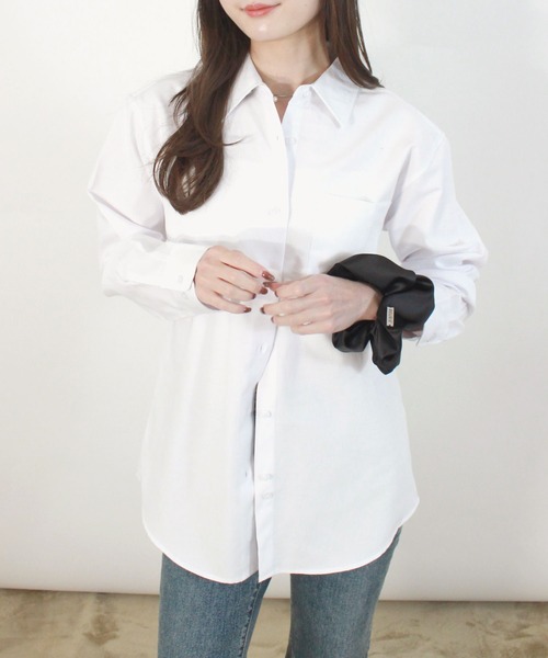Reurie'(レウリィ)の「【ZOZO限定】ベーシックオーバーシャツ / 春服 春夏 オーバーサイズ シンプル カジュアル(シャツ/ブラウス・レディース・ブルー/ホワイト/イエロー・FREE)」の9枚目の写真