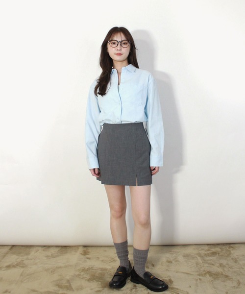 Reurie'(レウリィ)の「【ZOZO限定】ベーシックオーバーシャツ / 春服 春夏 オーバーサイズ シンプル カジュアル(シャツ/ブラウス・レディース・ブルー/ホワイト/イエロー・FREE)」の14枚目の写真