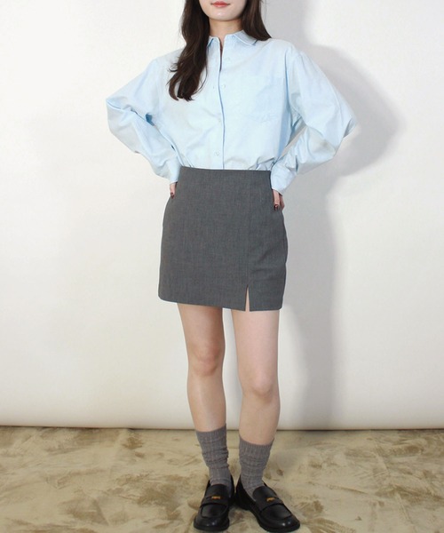 Reurie'(レウリィ)の「【ZOZO限定】ベーシックオーバーシャツ / 春服 春夏 オーバーサイズ シンプル カジュアル(シャツ/ブラウス・レディース・ブルー/ホワイト/イエロー・FREE)」の15枚目の写真