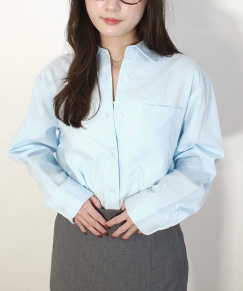 Reurie'(レウリィ)の「【ZOZO限定】ベーシックオーバーシャツ / 春服 春夏 オーバーサイズ シンプル カジュアル(シャツ/ブラウス・レディース・ブルー/ホワイト/イエロー・FREE)」の13枚目の写真