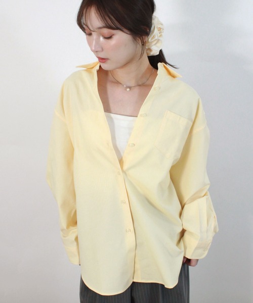 Reurie'(レウリィ)の「【ZOZO限定】ベーシックオーバーシャツ / 春服 春夏 オーバーサイズ シンプル カジュアル(シャツ/ブラウス・レディース・ブルー/ホワイト/イエロー・FREE)」の16枚目の写真