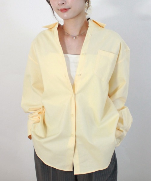 Reurie'(レウリィ)の「【ZOZO限定】ベーシックオーバーシャツ / 春服 春夏 オーバーサイズ シンプル カジュアル(シャツ/ブラウス・レディース・ブルー/ホワイト/イエロー・FREE)」の17枚目の写真