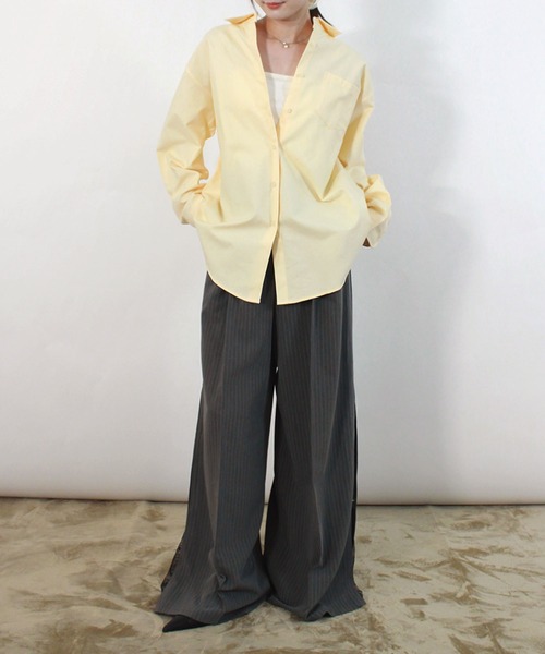 Reurie'(レウリィ)の「【ZOZO限定】ベーシックオーバーシャツ / 春服 春夏 オーバーサイズ シンプル カジュアル(シャツ/ブラウス・レディース・ブルー/ホワイト/イエロー・FREE)」の18枚目の写真