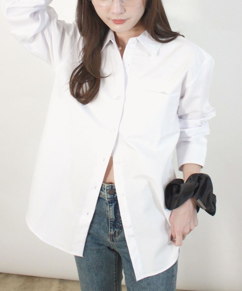 Reurie'(レウリィ)の「【ZOZO限定】ベーシックオーバーシャツ / 春服 春夏 オーバーサイズ シンプル カジュアル(シャツ/ブラウス・レディース・ブルー/ホワイト/イエロー・FREE)」の19枚目の写真