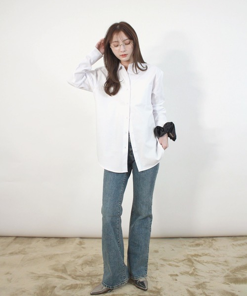 Reurie'(レウリィ)の「【ZOZO限定】ベーシックオーバーシャツ / 春服 春夏 オーバーサイズ シンプル カジュアル(シャツ/ブラウス・レディース・ブルー/ホワイト/イエロー・FREE)」の20枚目の写真