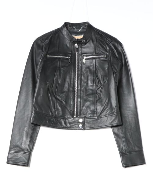 MICHAEL KORS(マイケルコース)の「ジップ フロント レザー ジャケット(ライダースジャケット・レディース・ブラック・XXS)」の1枚目の写真