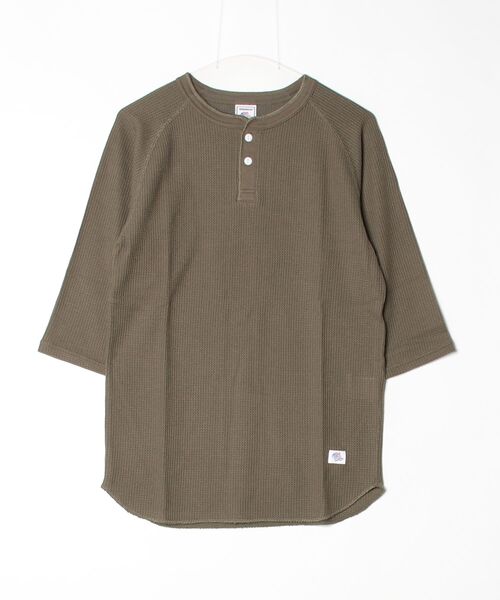 ALWAYS GOOD TIME(オルウェイズグッドタイム)の「【JEMORGAN / ジェーイーモーガン】ワッフルヘンリーネック7分袖Tシャツ(Tシャツ/カットソー・メンズ・ホワイト/カーキ/ナチュラル/杢グレー/ネイビー/ブラック・S/XL/L/M)」の5枚目の写真