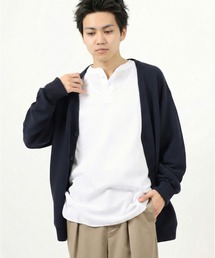 【JEMORGAN / ジェーイーモーガン】ワッフルヘンリーネック７分袖Tシャツ