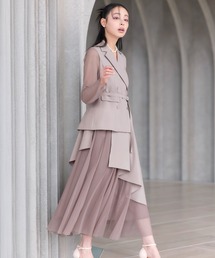 チュールワンピース」に該当するピンク/桃色系のファッション通販