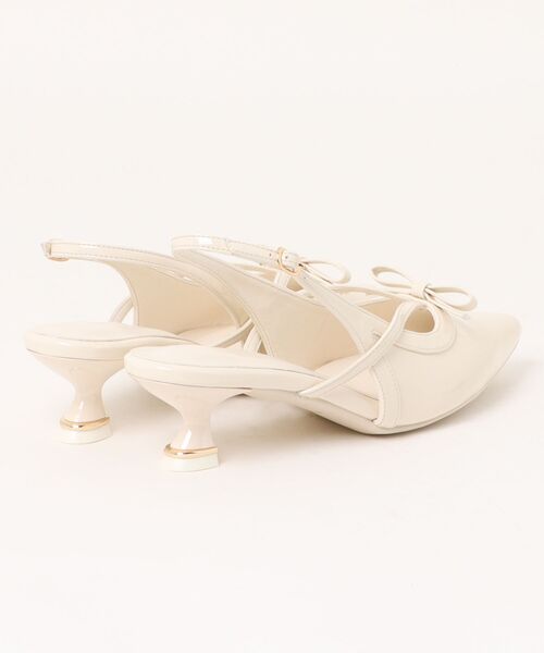 dazzlin（ダズリン）の「【G】フロントリボンシアーパンプス（パンプス・レディース・ブラック/アイボリー/オフホワイト・MEDIUM/LARGE）」の4枚目の写真