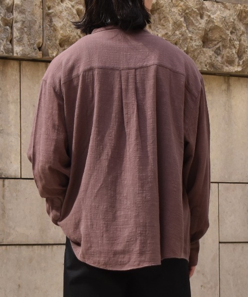 Noen(ノエン)の「リネンライクガーゼスキッパーシャツ(シャツ/ブラウス・メンズ・ブラック/アッシュブラウン/ホワイト・LARGE/MEDIUM)」の12枚目の写真