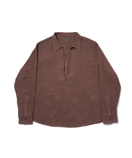 Noen(ノエン)の「リネンライクガーゼスキッパーシャツ(シャツ/ブラウス・メンズ・ブラック/アッシュブラウン/ホワイト・LARGE/MEDIUM)」の6枚目の写真