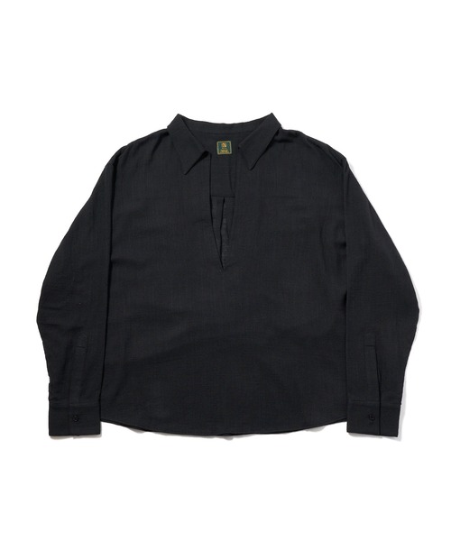 Noen(ノエン)の「リネンライクガーゼスキッパーシャツ(シャツ/ブラウス・メンズ・ブラック/アッシュブラウン/ホワイト・LARGE/MEDIUM)」の5枚目の写真