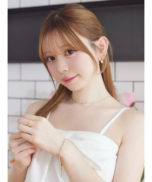EATME(イートミー)の「ビジューチェーンブレスレット(ブレスレット・レディース・ゴールド/ピンク・FREE)」の6枚目の写真