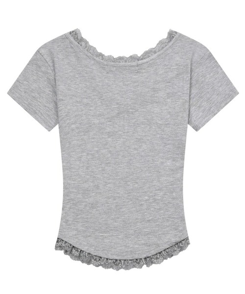 MUCENT(ムセント)の「★K-POPアイドル着用 MUCENT/レースVネックT(Tシャツ/カットソー・レディース・グレー/ブラック/アイボリー・FREE)」の21枚目の写真