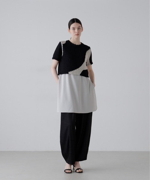 ADORE(アドーア)の「◆テープインターシャニット(Tシャツ/カットソー・レディース・ブラック/ホワイト系その他・38)」の4枚目の写真