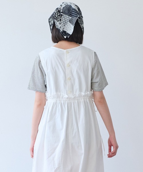 bulle de savon（ビュルデサボン）の「オックス 製品染め tsunagi（つなぎ/オールインワン・レディース・ブラック/ホワイト・FREE）」の8枚目の写真