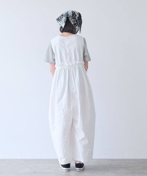 bulle de savon（ビュルデサボン）の「オックス 製品染め tsunagi（つなぎ/オールインワン・レディース・ブラック/ホワイト・FREE）」の6枚目の写真