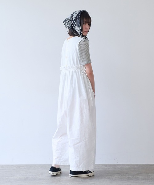 bulle de savon（ビュルデサボン）の「オックス 製品染め tsunagi（つなぎ/オールインワン・レディース・ブラック/ホワイト・FREE）」の11枚目の写真