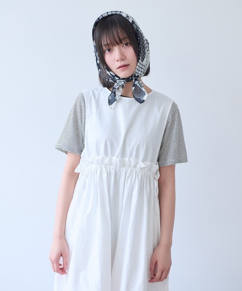 bulle de savon（ビュルデサボン）の「オックス 製品染め tsunagi（つなぎ/オールインワン・レディース・ブラック/ホワイト・FREE）」の7枚目の写真