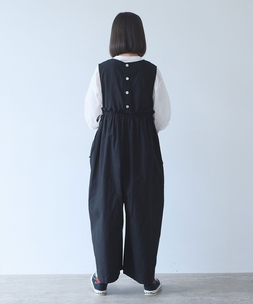 bulle de savon（ビュルデサボン）の「オックス 製品染め tsunagi（つなぎ/オールインワン・レディース・ブラック/ホワイト・FREE）」の20枚目の写真