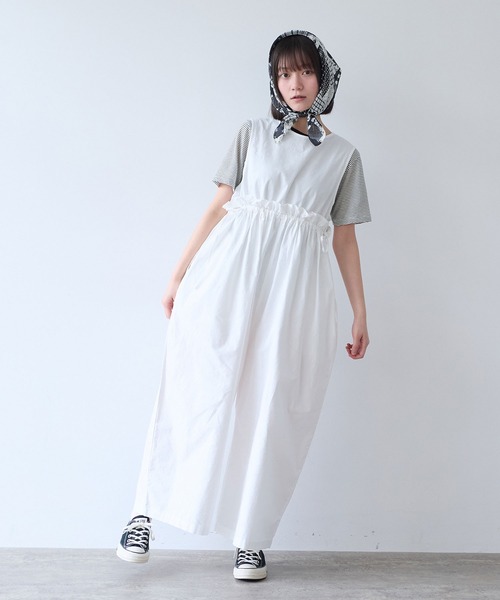 bulle de savon（ビュルデサボン）の「オックス 製品染め tsunagi（つなぎ/オールインワン・レディース・ブラック/ホワイト・FREE）」の12枚目の写真