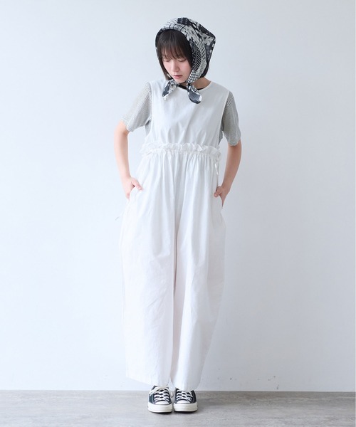 bulle de savon（ビュルデサボン）の「オックス 製品染め tsunagi（つなぎ/オールインワン・レディース・ブラック/ホワイト・FREE）」の13枚目の写真