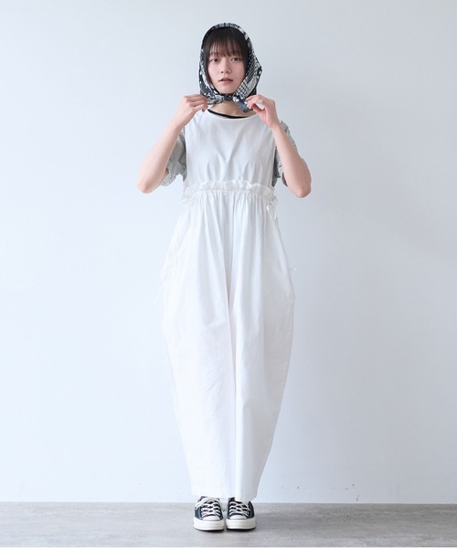 bulle de savon（ビュルデサボン）の「オックス 製品染め tsunagi（つなぎ/オールインワン・レディース・ブラック/ホワイト・FREE）」の14枚目の写真