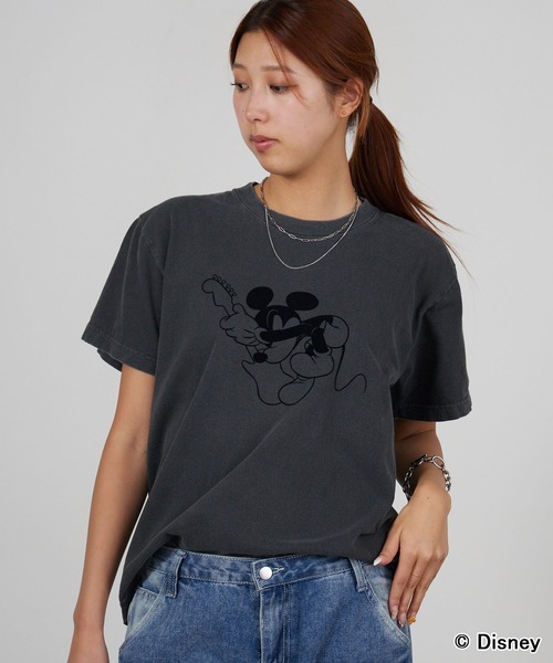 GOOD ROCK SPEED(グッドロックスピード)の「GOOD ROCK SPEED/グッドロックスピード / MickeyMouse / Charcoal×Black / Disney / プリントデザイン クルーネックTシャツ2026年春夏(Tシャツ/カットソー・メンズ・チャコールグレー・S/M/L)」の15枚目の写真