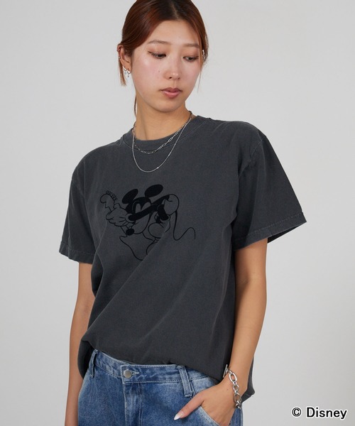 GOOD ROCK SPEED(グッドロックスピード)の「GOOD ROCK SPEED/グッドロックスピード / MickeyMouse / Charcoal×Black / Disney / プリントデザイン クルーネックTシャツ2026年春夏(Tシャツ/カットソー・メンズ・チャコールグレー・S/M/L)」の14枚目の写真