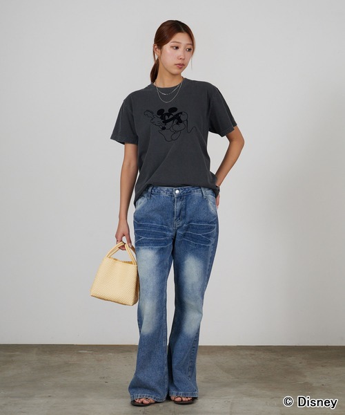 GOOD ROCK SPEED(グッドロックスピード)の「GOOD ROCK SPEED/グッドロックスピード / MickeyMouse / Charcoal×Black / Disney / プリントデザイン クルーネックTシャツ2026年春夏(Tシャツ/カットソー・メンズ・チャコールグレー・S/M/L)」の12枚目の写真