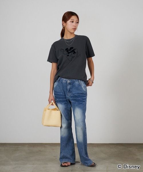 GOOD ROCK SPEED(グッドロックスピード)の「GOOD ROCK SPEED/グッドロックスピード / MickeyMouse / Charcoal×Black / Disney / プリントデザイン クルーネックTシャツ2026年春夏(Tシャツ/カットソー・メンズ・チャコールグレー・S/M/L)」の9枚目の写真