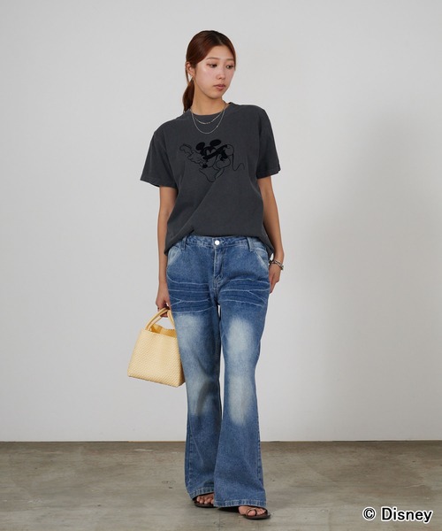 GOOD ROCK SPEED(グッドロックスピード)の「GOOD ROCK SPEED/グッドロックスピード / MickeyMouse / Charcoal×Black / Disney / プリントデザイン クルーネックTシャツ2026年春夏(Tシャツ/カットソー・メンズ・チャコールグレー・S/M/L)」の7枚目の写真