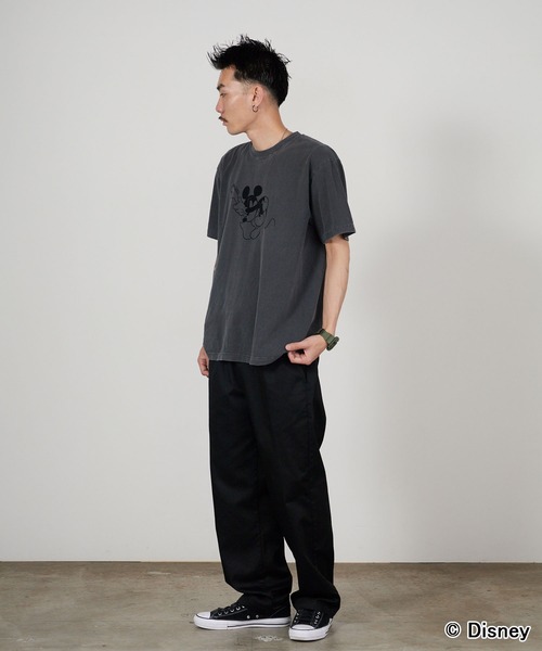 GOOD ROCK SPEED(グッドロックスピード)の「GOOD ROCK SPEED/グッドロックスピード / MickeyMouse / Charcoal×Black / Disney / プリントデザイン クルーネックTシャツ2026年春夏(Tシャツ/カットソー・メンズ・チャコールグレー・S/M/L)」の5枚目の写真