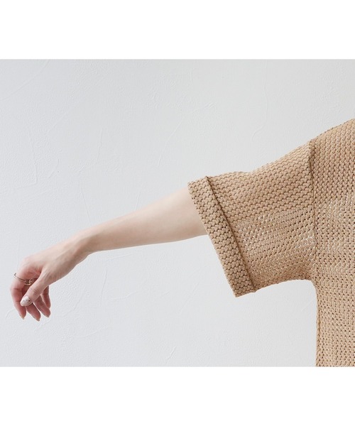 reca（レカ）の「メッシュレース襟付きヘンリープルオーバー（Tシャツ/カットソー・レディース・ブラック/モカ・M）」の11枚目の写真