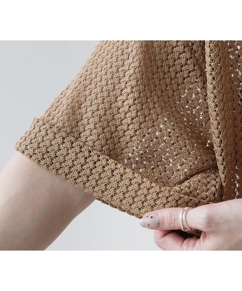 reca（レカ）の「メッシュレース襟付きヘンリープルオーバー（Tシャツ/カットソー・レディース・ブラック/モカ・M）」の12枚目の写真