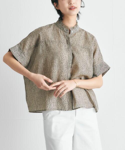 URBAN RESEARCH ROSSO WOMEN(アーバンリサーチ ロッソ)の「『WEB/一部店舗限定』ウォッシャブルドットフリルネックブラウス(シャツ/ブラウス・レディース・カーキ/ブラック/オフホワイト・FREE)」の17枚目の写真