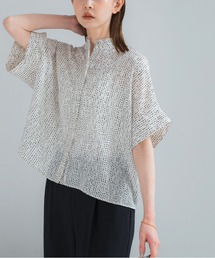 URBAN RESEARCH ROSSO WOMEN | ウォッシャブルドットフリルネックブラウス(シャツ/ブラウス)