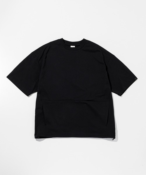 +phenix(プラスフェニックス)の「+phenix(プラスフェニックス) DRAWSTRING SHORT SLEEVE TEE / ドローストリング ショートスリーブ Tシャツ(Tシャツ/カットソー・メンズ・ブラック/ホワイト・XL/L/M)」の1枚目の写真