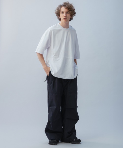 +phenix(プラスフェニックス)の「+phenix(プラスフェニックス) DRAWSTRING SHORT SLEEVE TEE / ドローストリング ショートスリーブ Tシャツ(Tシャツ/カットソー・メンズ・ブラック/ホワイト・XL/L/M)」の7枚目の写真