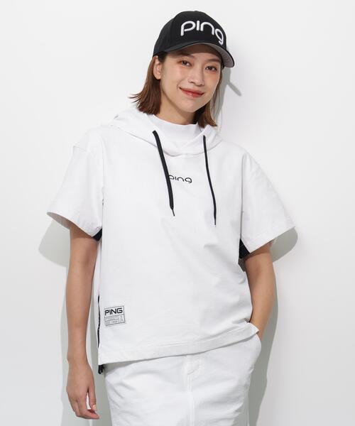 PING APPAREL】半袖フーディプルオーバー ＜GOLD＞ (LADIES)（Tシャツ