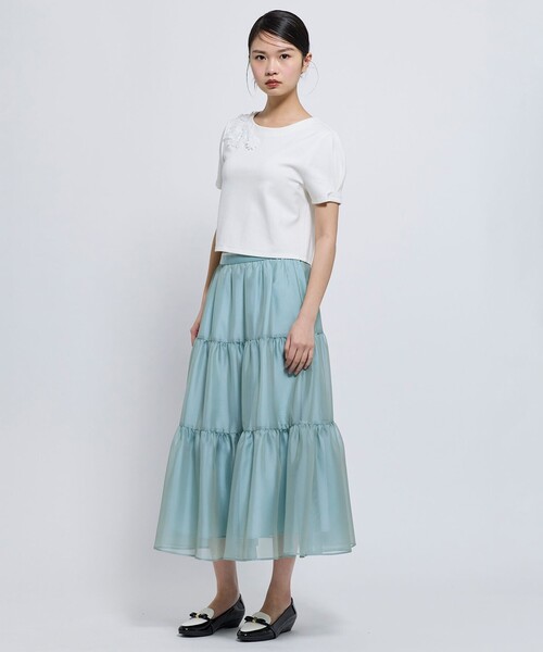 TOCCA（トッカ）の「LITTLE BOUQUET Tシャツ（Tシャツ/カットソー・レディース・ホワイト系/ライトグリーン系・SMALL/MEDIUM）」の22枚目の写真