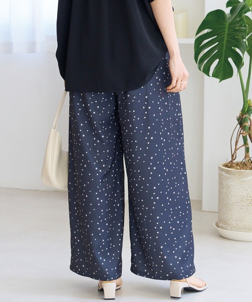 LAVEANGE（ラビアンジェ）の「星柄ワイドパンツ（その他パンツ・レディース・ブラック/ライトベージュ・M/LL/3L/4L/5L）」の7枚目の写真