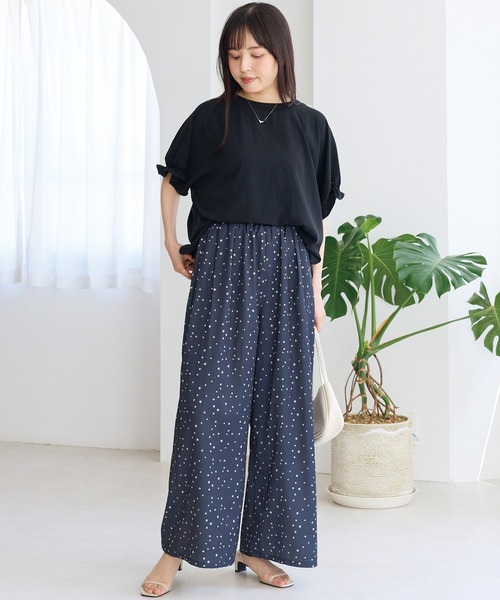 LAVEANGE（ラビアンジェ）の「星柄ワイドパンツ（その他パンツ・レディース・ブラック/ライトベージュ・M/LL/3L/4L/5L）」の10枚目の写真