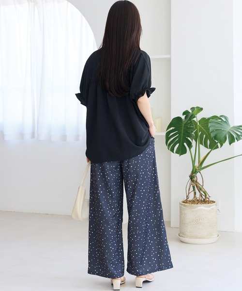 LAVEANGE（ラビアンジェ）の「星柄ワイドパンツ（その他パンツ・レディース・ブラック/ライトベージュ・M/LL/3L/4L/5L）」の12枚目の写真