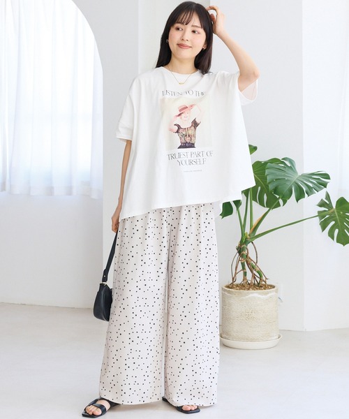 LAVEANGE（ラビアンジェ）の「星柄ワイドパンツ（その他パンツ・レディース・ブラック/ライトベージュ・M/LL/3L/4L/5L）」の18枚目の写真