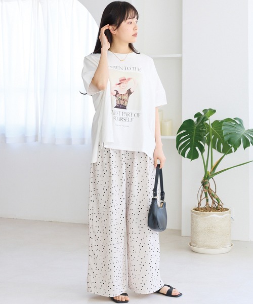 LAVEANGE（ラビアンジェ）の「星柄ワイドパンツ（その他パンツ・レディース・ブラック/ライトベージュ・M/LL/3L/4L/5L）」の19枚目の写真