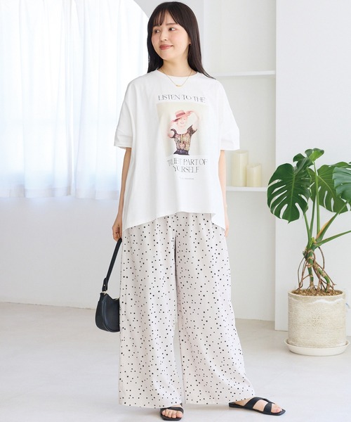 LAVEANGE（ラビアンジェ）の「星柄ワイドパンツ（その他パンツ・レディース・ブラック/ライトベージュ・M/LL/3L/4L/5L）」の20枚目の写真
