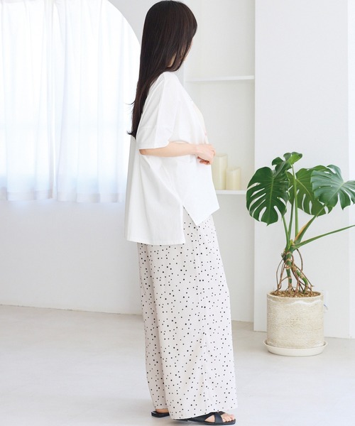 LAVEANGE（ラビアンジェ）の「星柄ワイドパンツ（その他パンツ・レディース・ブラック/ライトベージュ・M/LL/3L/4L/5L）」の22枚目の写真