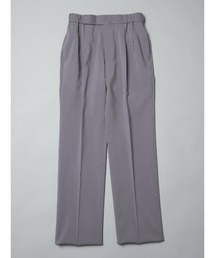 GOOVI | GOOVI／タックストレートパンツ／SUPER100'sウールトロピカル／無地(スーツパンツ)